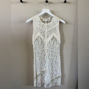 Sandro Riva Fringe Trim Lace Dress. Size 2.